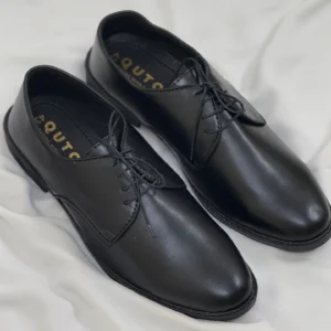 Stylish Lace-up Men's Oxford Shoes with High Shine Finish Black