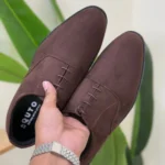 Suede Leather Derby shoes Chocolate - Image 2
