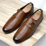 Double monk shoes for men Mustard - Image 3