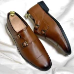 Double monk shoes for men Mustard - Image 2