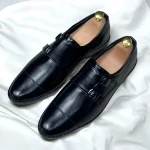Double monk shoes for men Black - Image 3