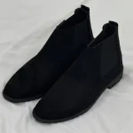 Suede Leather Chelsea Boots Black - Image 4