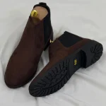 Suede Leather Chelsea Boots Chocolate - Image 3