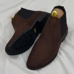 Suede Leather Chelsea Boots Chocolate