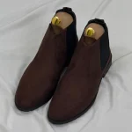 Suede Leather Chelsea Boots Chocolate - Image 2