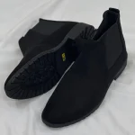 Suede Leather Chelsea Boots Black - Image 5