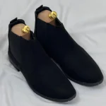 Suede Leather Chelsea Boots Black - Image 2