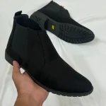 Suede Leather Chelsea Boots Black - Image 3