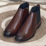 Polished  Leather Chelsea  Boot Chocolate - Image 3