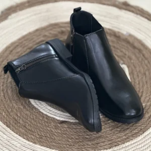 Polished  Leather Chelsea  Boot Black