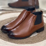 Polished  Leather Chelsea  Boot Mustard