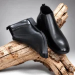 Polished  Leather Chelsea  Boot Black