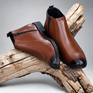 Polished  Leather Chelsea  Boot Mustard