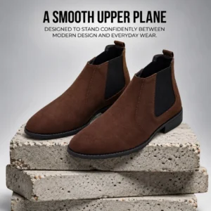 Suede Leather Chelsea Boots Chocolate