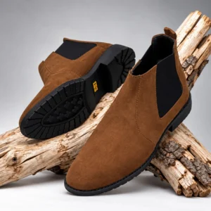 Suede Leather Chelsea Boots Mastard