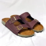 Double Belt-Suede Sandal Chocolate
