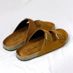 Double Belt-Suede Sandal Mustard - Image 4