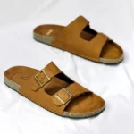 Double Belt-Suede Sandal Mustard - Image 3
