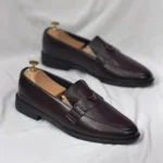 V Buckle Stylish Tassel Chocolate