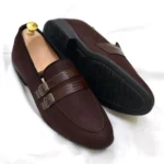 Double Buckle Suede Tassel Chocolate For Men - Image 3