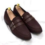 Double Buckle Suede Tassel Chocolate For Men