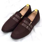 Double Buckle Suede Tassel Chocolate For Men - Image 4