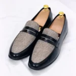 Classic Print Tassel Shoes For Men Black