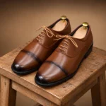 Plain Oxford Office Shoes For Men Mustard - Image 2