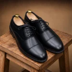 Plain Oxford Office Shoes For Men Black - Image 4