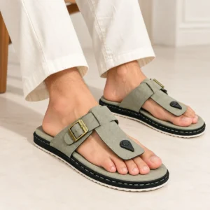 Quto T-Strap Slide Sandal Ash For Men