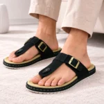 Quto T-Strap Slide Sandal Black For Men - Image 3