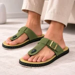 Quto T-Strap Slide Sandal Olive For Men - Image 3
