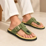 Quto T-Strap Slide Sandal Olive For Men
